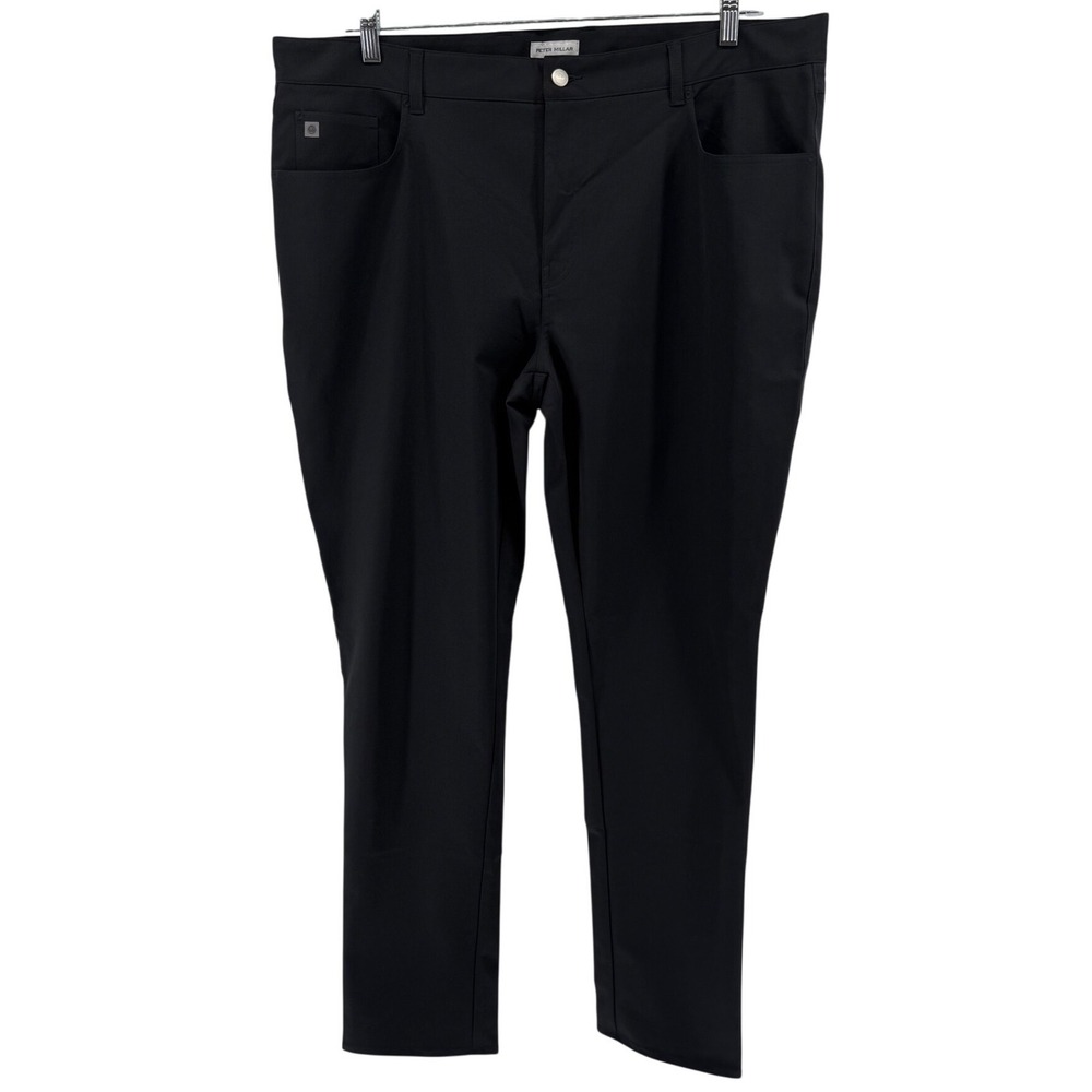 Peter Millar Black Performance Five Pocket Pants ME0EB66FB Mens 42x34 Golf Tech